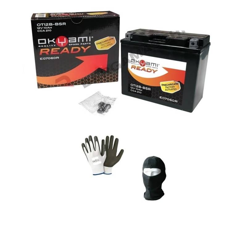 KOMPATIBEL MIT Aprilia Sport City (VBA00) 200 FÜR Jahr 2004 al 2006 Batterie YT12B-BS OKYAMI OT12B-BSR BEREITS AUFGELADENE VERSIEGELTE AKTIVE BATTERIEN 10 AH Ampere 12 Volt 150X70X130MM von MOTO SPORT MONDO