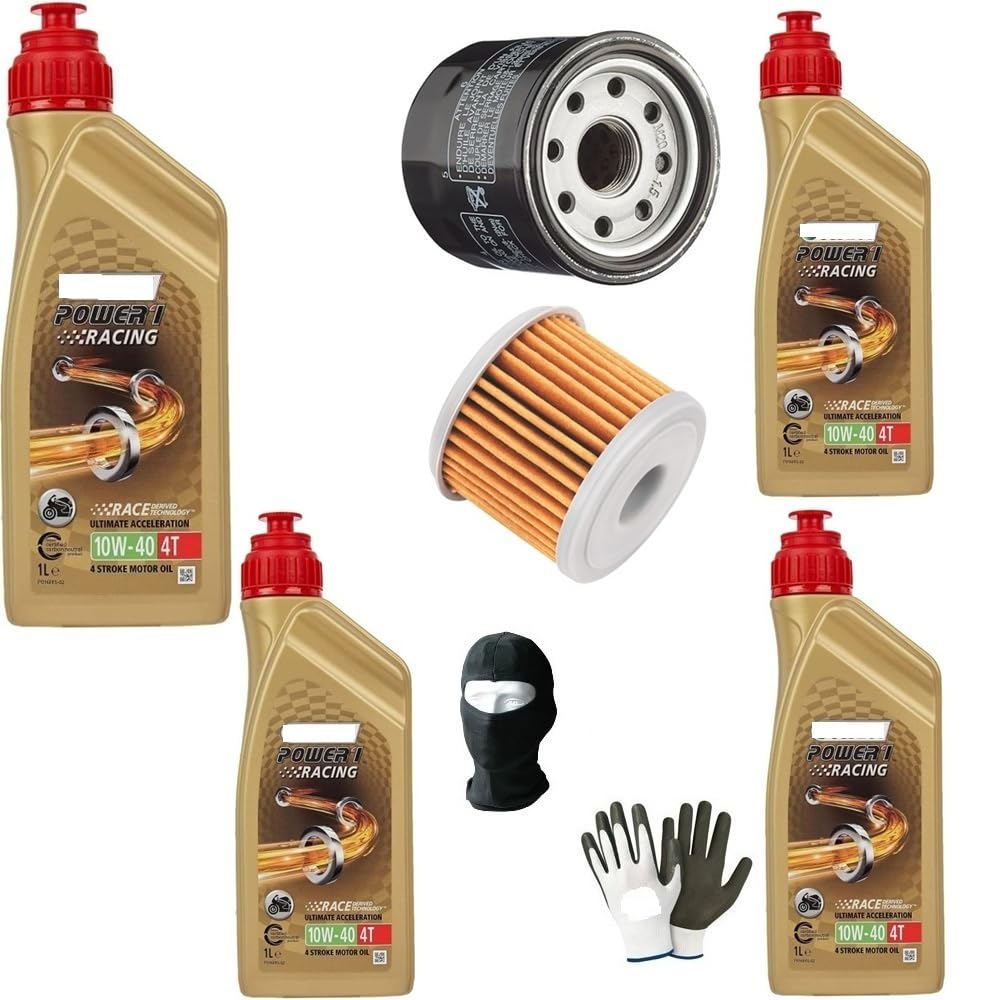 KOMPATIBEL MIT BMW K 1300 S Service-KIT FÜR Motorrad 4 Liter ÖL C-(ASTROL) 10W40 4T Power 1 Synthetic Racing + ÖLFILTERWARTUNG MOTORÖLWECHSEL von MOTO SPORT MONDO