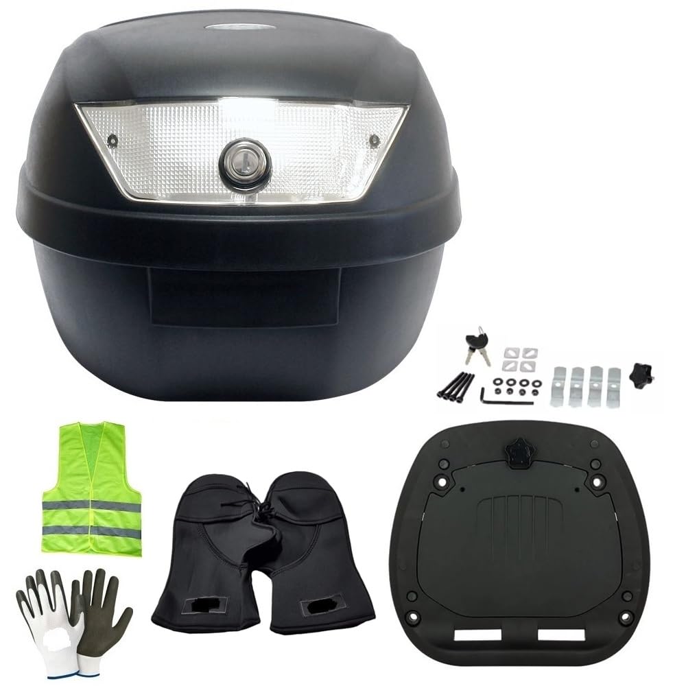 KOMPATIBEL MIT Honda SLR 650 TOPCASE 28 Liter SIFAM Polypropylen KOMPLETT MIT Platte + MONTAGESATZ FÜR Motorrad-Roller-GEPÄCKTRÄGER FÜR 2 HELME Mattschwarz von MOTO SPORT MONDO