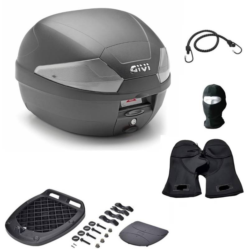 KOMPATIBEL MIT Honda Vision 110 B29NT2 TOPCASE GIVI B29 TECH 29LITER Koffer Kofferraum FÜR Motorrad-Roller, INKLUSIVE Platte UND UNIVERSAL-KIT MIT HECKGEPÄCKTRÄGER von MOTO SPORT MONDO