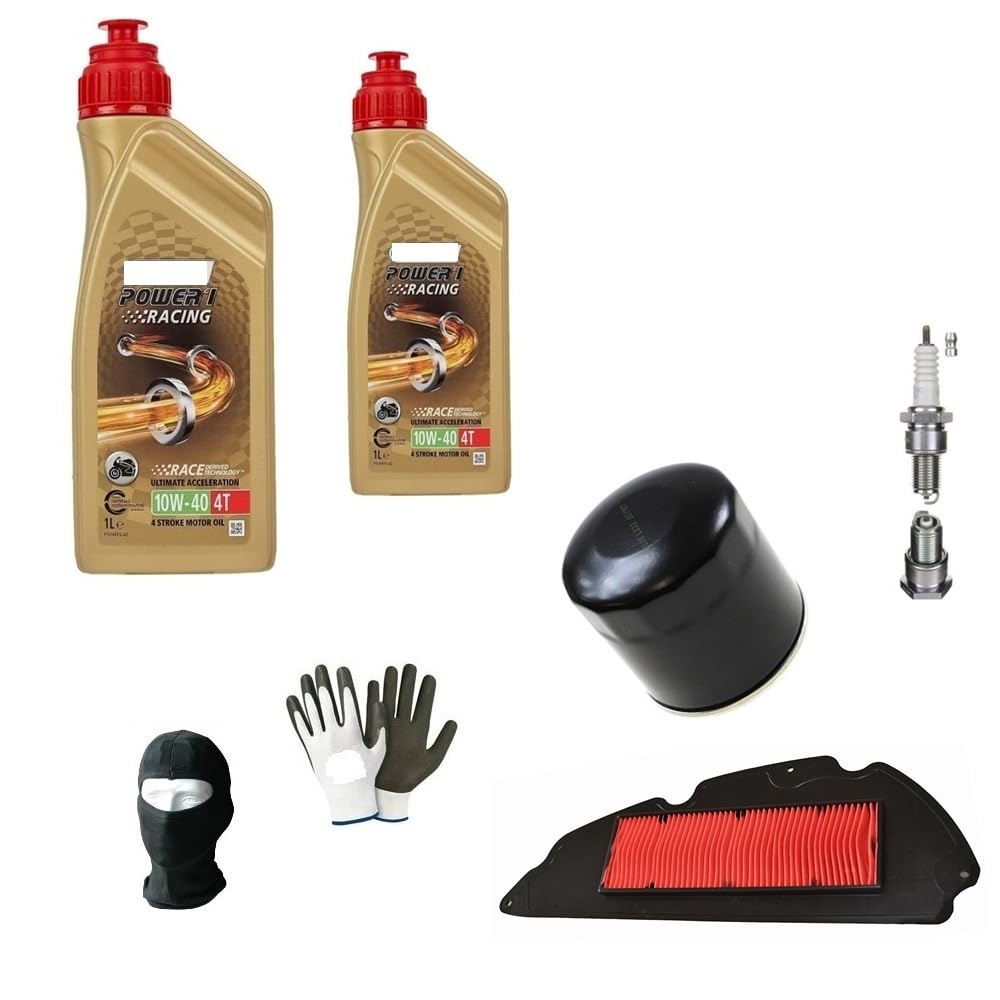 KOMPATIBEL MIT Quadro 350S Service-KIT FÜR Roller 2 Liter ÖL C (ASTROL) 10W40 4T Power 1 Synthetik Racing+ÖLFILTER+LUFTFILTER+ZÜNDKERZE WARTUNG des Motors von MOTO SPORT MONDO