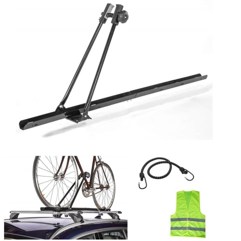 KOMPATIBEL MIT Volvo XC90 FAHRRADTRÄGER FÜR AUTOTRÄGER 1 FAHRRADTRÄGER AUS Stahl FÜR AUTODACH,MAX. Gewicht 15 KG,55-MM-FAHRRADRÄDER,U-TYP-DACHTRÄGER-BEFESTIGUNGSSYSTEM von MOTO SPORT MONDO