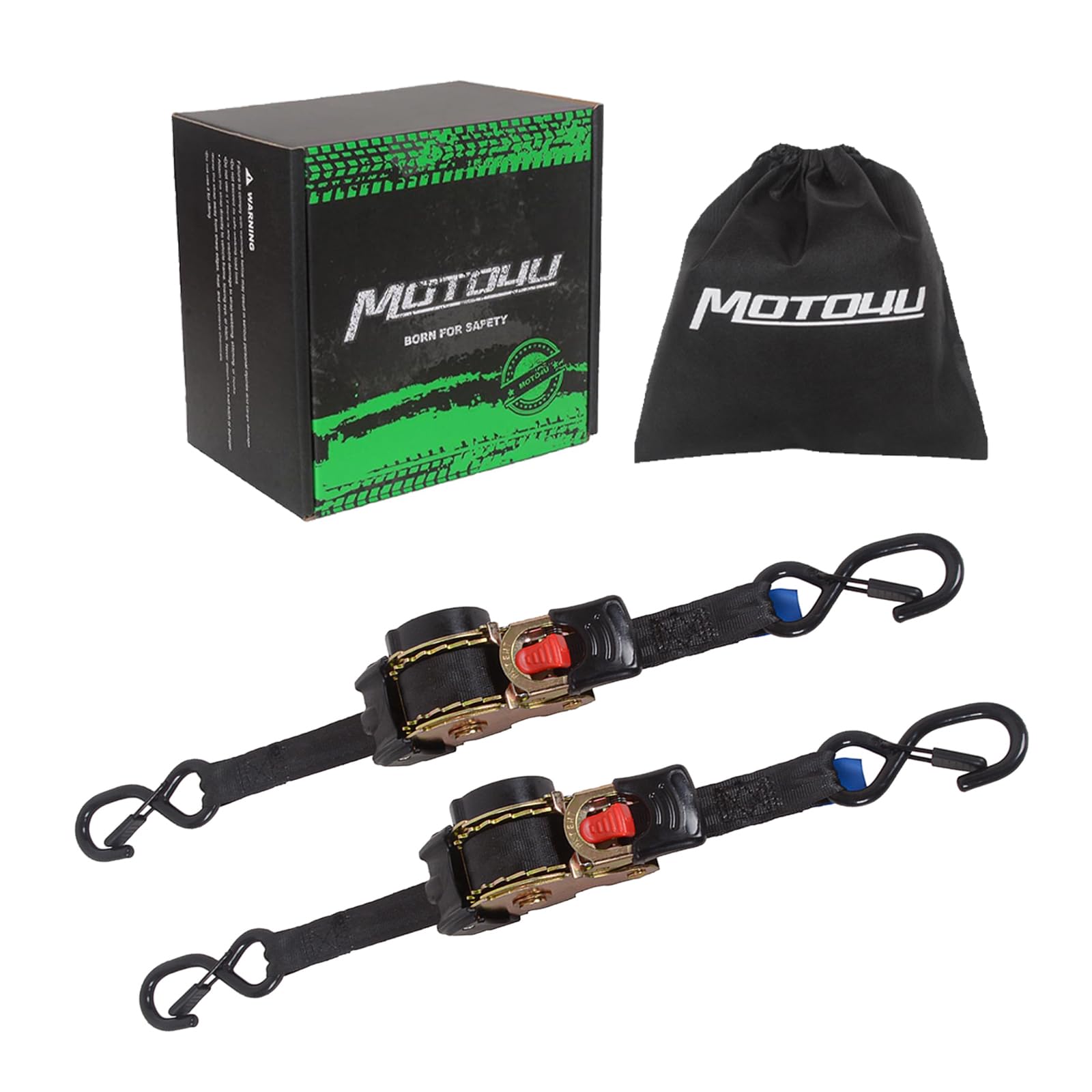 MOTO4U Einziehbare Ratschengurte, 2,5 cm x 1,8 m, Ratschen-Spanngurte mit 2 kunststoffbeschichteten Metall-S-Haken mit Schnallen, 680 kg Bruchfestigkeit, Ratschen-Spanngurte für Boot, Sicherung der MOTO4U Einziehbare Ratschengurte, 2,5 cm x 1,8 m, Ratschen-Spanngurte mit 2 kunststoffbeschichteten Metall-S-Haken mit Schnallen, 680 kg Bruchfestigkeit, Ratschen-Spanngurte für Boot, Sicherung der von MOTO4U