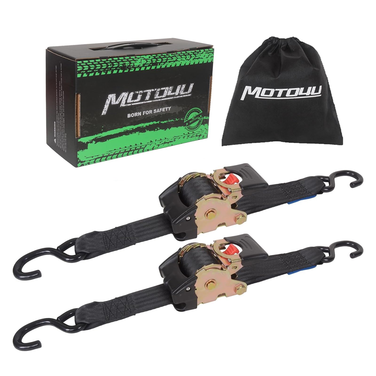 MOTO4U Einziehbare Ratschengurte, 5,1 cm x 3 m – 1360 kg Bruchfestigkeit, selbstratschende Gurte für Motorrad, Ladung, LKW, Anhänger, Gepäck, 2 Stück MOTO4U Einziehbare Ratschengurte, 5,1 cm x 3 m – 1360 kg Bruchfestigkeit, selbstratschende Gurte für Motorrad, Ladung, LKW, Anhänger, Gepäck, 2 Stück von MOTO4U