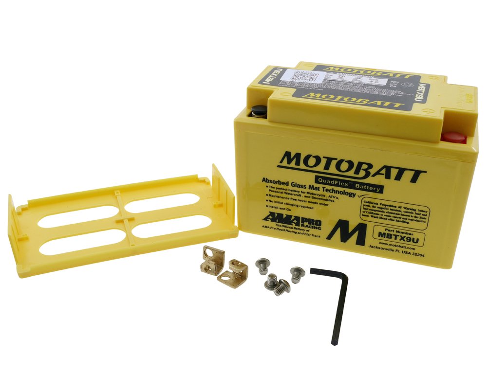 MOTOBATT Batterie 12 V 10,5 Ah (MBTX9U) [wartungsfrei & versiegelt] kompatibel für Honda CBR 900 RR Fireblade SC33 1996-1999 von MOTOBATT