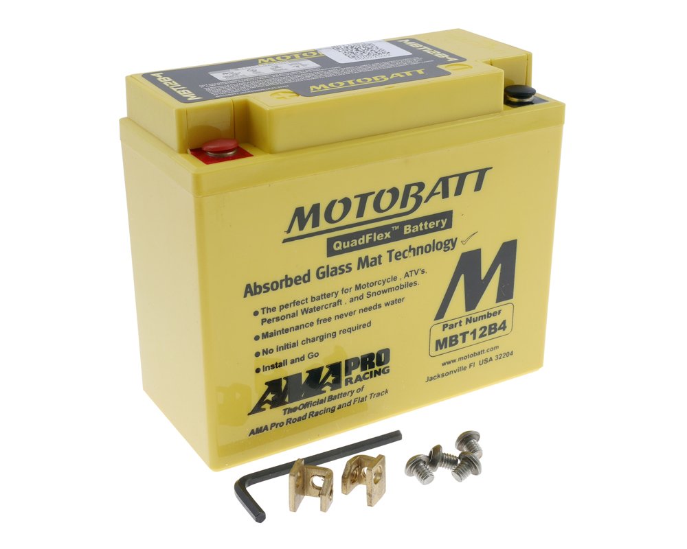 MOTOBATT Batterie 12 V 11 Ah (MBT12B4) [wartungsfrei & versiegelt] kompatibel für Yamaha XVS 650 A Dragstar Classic VM041 2004-2007 von MOTOBATT