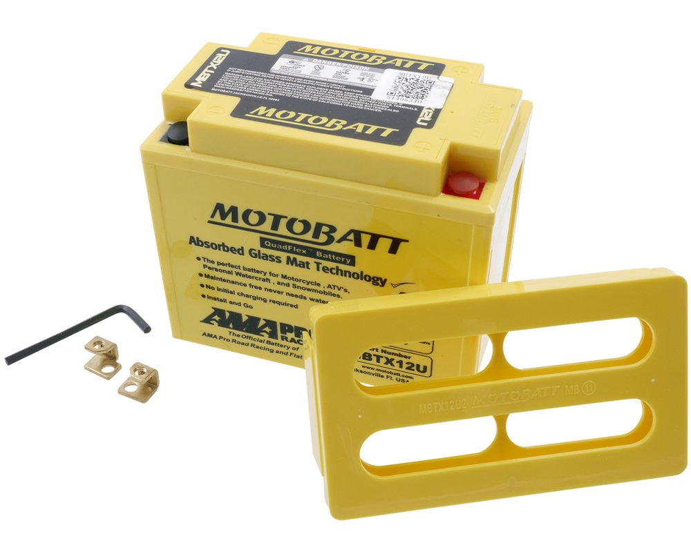 MOTOBATT Batterie 12 V 14 Ah (MBTX12U) [wartungsfrei & versiegelt] kompatibel für HD 1200 C Sportster Custom XL2 2012-2015 von MOTOBATT