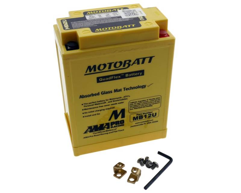 MOTOBATT Batterie 12 V 15 Ah (MB12U) [wartungsfrei & versiegelt] kompatibel für Yamaha XV 535 S/SE Virago 3BR 1987-1994 von MOTOBATT