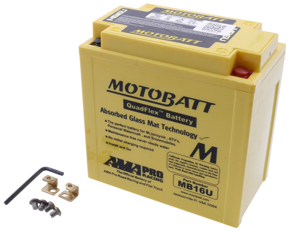 MOTOBATT Batterie 12 V 20 Ah (MB16U) [wartungsfrei & versiegelt] kompatibel für Suzuki VS 750 Intruder VR51BD 1986-1991 von MOTOBATT