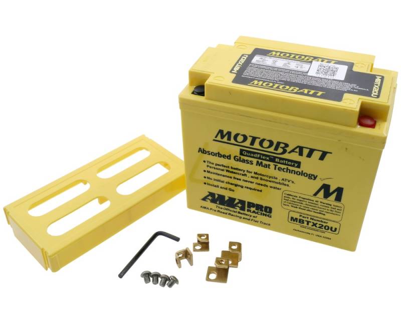 MOTOBATT Batterie 12 V 21 Ah (MBTX20U) [wartungsfrei & versiegelt] kompatibel für HD 1340 Springer Softail FXSTS 1988-1999 von MOTOBATT
