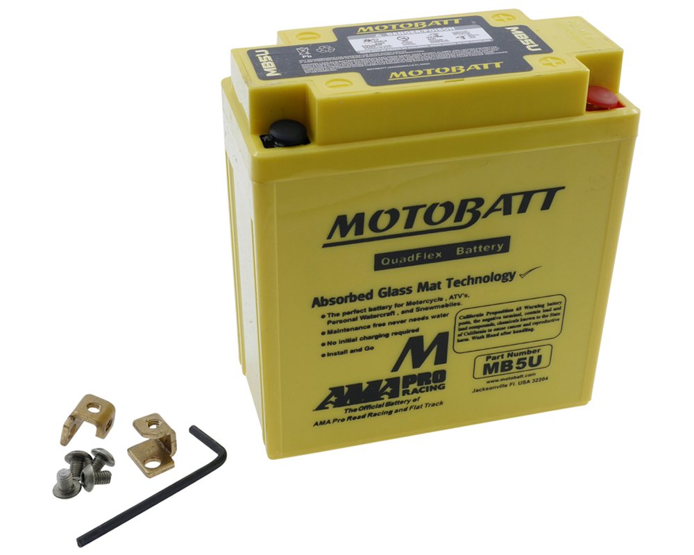 MOTOBATT Batterie 12 V 7 Ah (MB5U) [wartungsfrei & versiegelt] kompatibel für Peugeot SV 125 L F121 1996-1997 von MOTOBATT