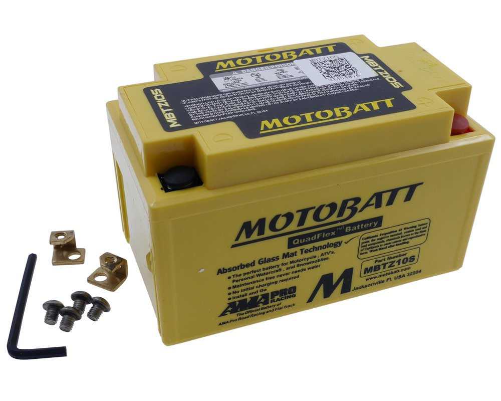 MOTOBATT Batterie 12 V 8,6 Ah (MBTZ10S) [wartungsfrei & versiegelt] kompatibel für MV Agusta Brutale 910 2007-2009 von MOTOBATT