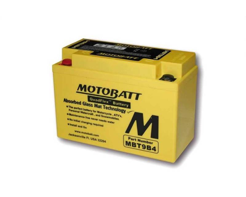 MOTOBATT Batterie 12 V 9 Ah (MBT9B4) [wartungsfrei & versiegelt] kompatibel für Yamaha XP 500 A T-Max ABS SJ052 2007-2007 von MOTOBATT