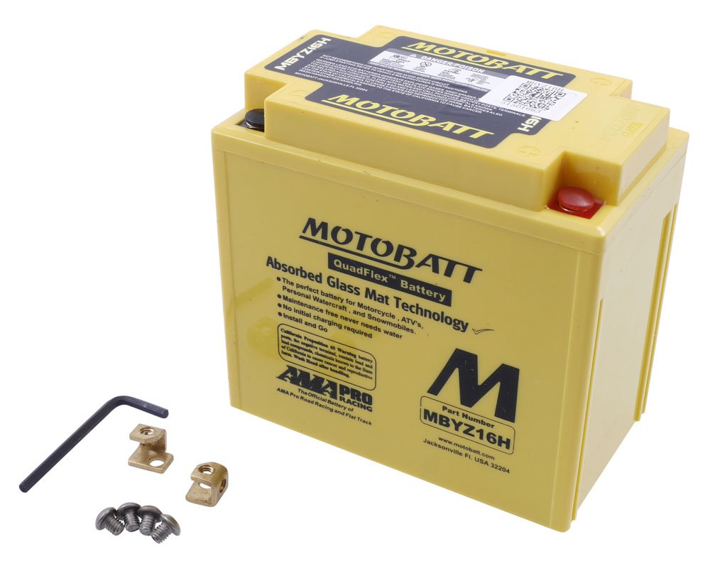 MOTOBATT Batterie MBYZ16H, 4-polig ersetzt YTX14HBS, YTX14BS, YTX14LBS, KMX14... von MOTOBATT