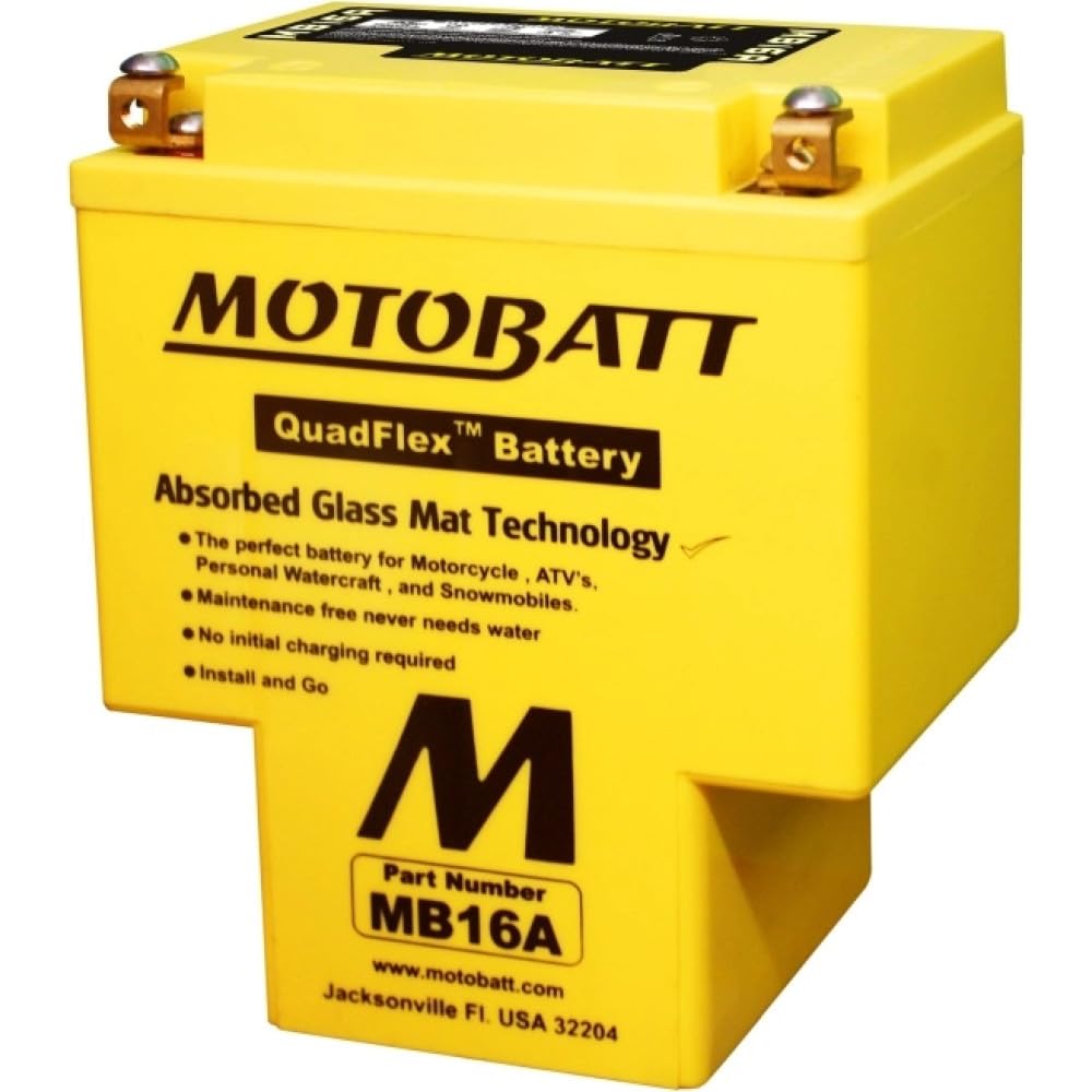 MotoBatt MB16A (12V 19 Amp) 200CCA Factory Activated QuadFlex AGM Battery von MOTOBATT