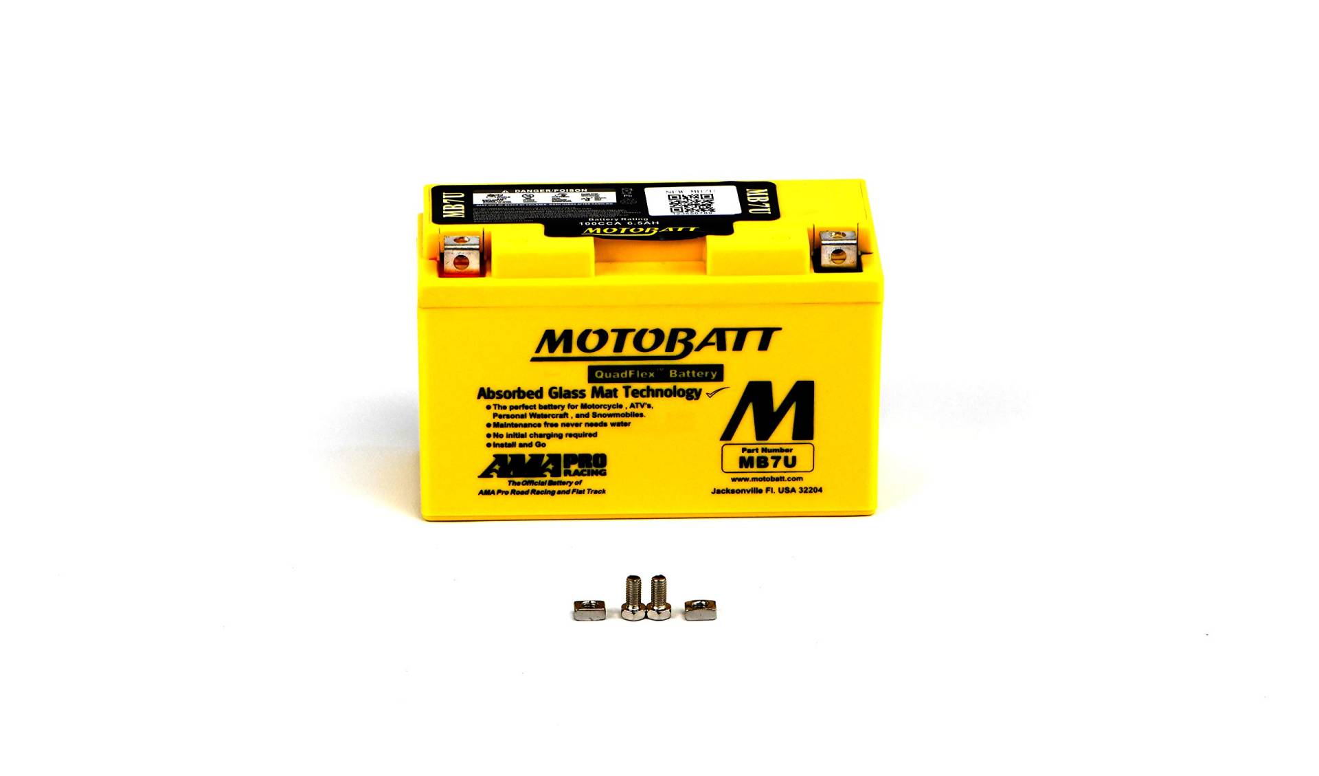 Motobatt Akku MB7U 12 V 6 AH CCA: 100 A YT7BBS, YT7B4 L: 151 mm x H: 94 mm x B: 65 mm von Motobatt