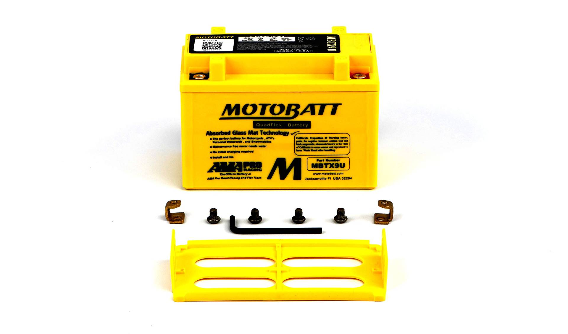 Motobatt Batterie MBTX9U 12 V 10 AH CCA: 160 A YTX9BS, YT12ABS L: 151 mm x H: 105 mm x B: 87 mm von MOTOBATT