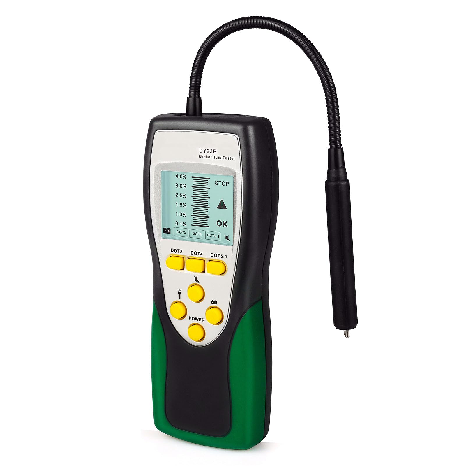 KFZ Bremsflüssigkeitstester für DOT3 DOT4 DOT5.1, 2.2" Hintergrundbeleuchtung LCD Bildschirm Bremsflüssigkeit Messgerät Auto mit 250 mm Hochempfindlicher Sonde KFZ Bremsflüssigkeitstester für DOT3 DOT4 DOT5.1, 2.2" Hintergrundbeleuchtung LCD Bildschirm Bremsflüssigkeit Messgerät Auto mit 250 mm Hochempfindlicher Sonde von MOTOCOCHE
