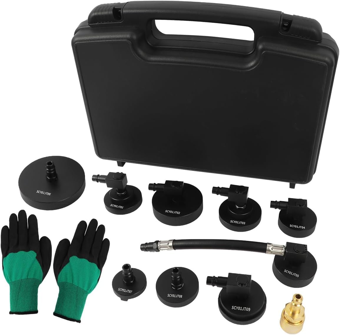 MOTOCOCHE 10tlg Bremsenentlüftungsgerät Adapter mit Quick Adapter Bremsenentlüftung Adapter Auto Bremsflüssigkeitsadapter für Bremsenentlüftungs-Set von MOTOCOCHE
