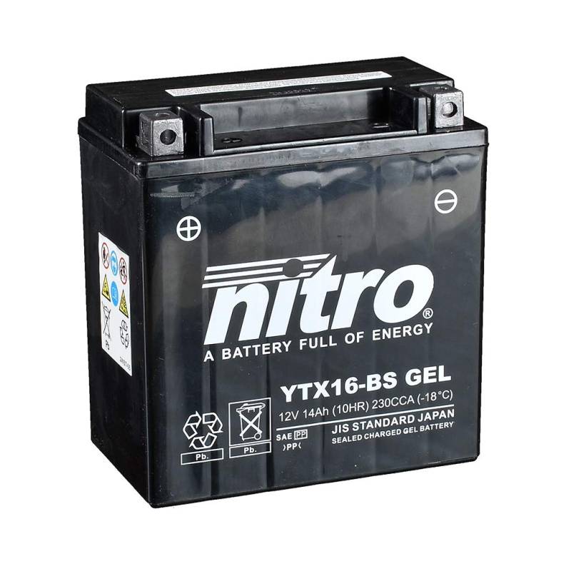 Batterie 12V 14AH YTX16-BS Gel Nitro VN 1500 H Classic Tourer VNT50GH 98-99 von MOTOMENT