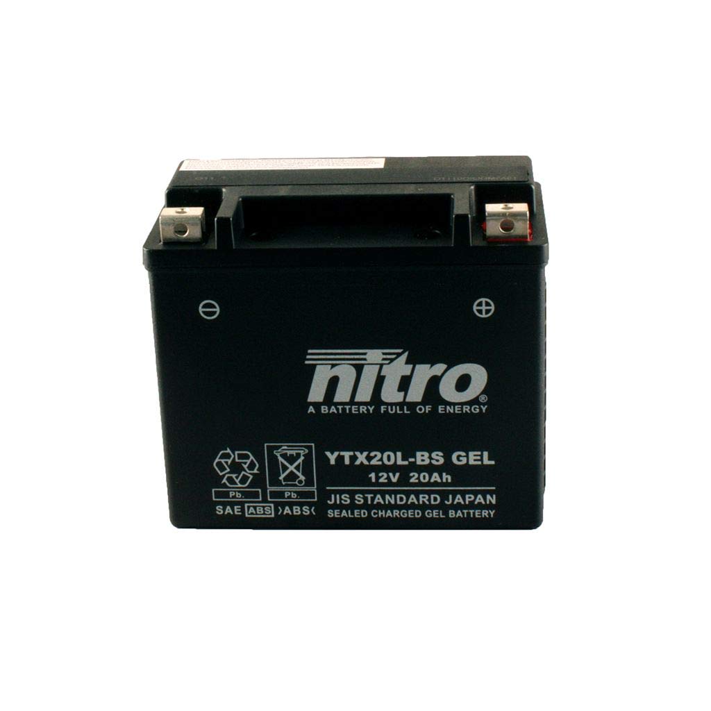 Batterie 12V 18AH YTX20L-BS Gel Nitro 51891 FLS Softail Slim 12-14 von MOTOMENT