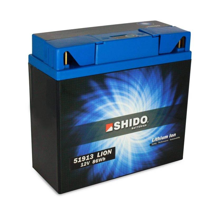 Batterie 12V 7,2AH((19AH) 12N19 Lithium-Ionen Shido 51913 Kompatibel mit/für BMW R 1100 GS ABS 259E 1993-1998 von MOTOMENT