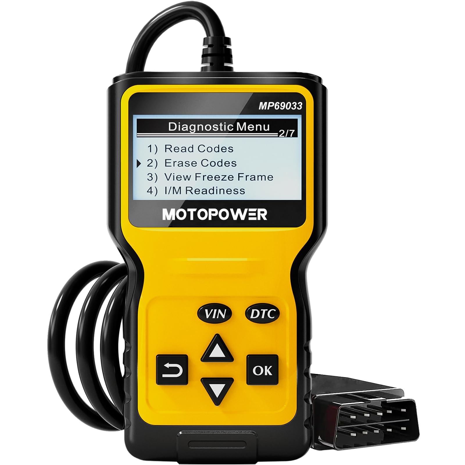 MOTOPOWER MP69033 Auto OBD2 Scanner Codeleser Motor-Fehlercode-Leser Scanner CAN Diagnosegerät für alle OBD II Protokoll Autos von MOTOPOWER