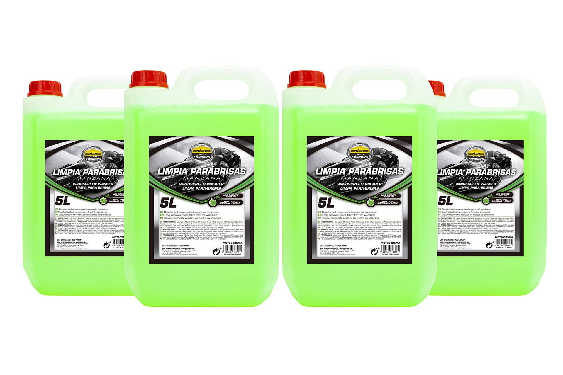 ABC Cleaners RV16LLB SET4 ScheibenReiniger Arom Apfel 5L, Apfelgrün, 4 UDS, Set of 4 ABC Cleaners RV16LLB SET4 ScheibenReiniger Arom Apfel 5L, Apfelgrün, 4 UDS, Set of 4 von MOTORKIT