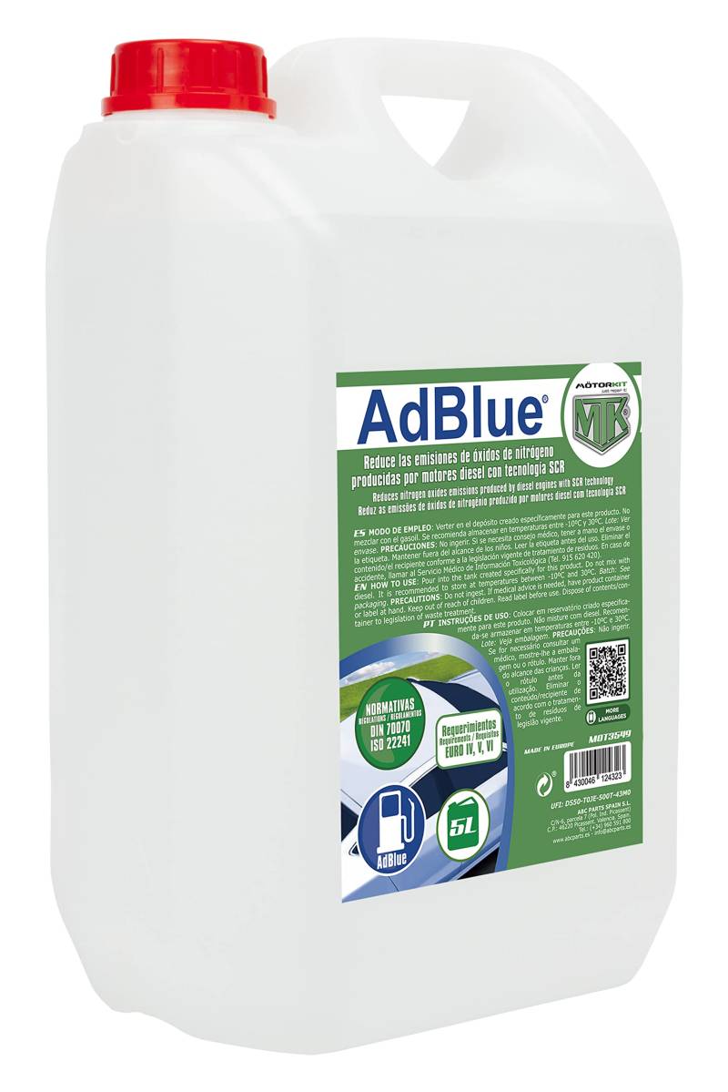 Motorkit Adblue 5l MTK additive Abgasbehandlung auf Harnstoffbasis., Blau von MOTORKIT