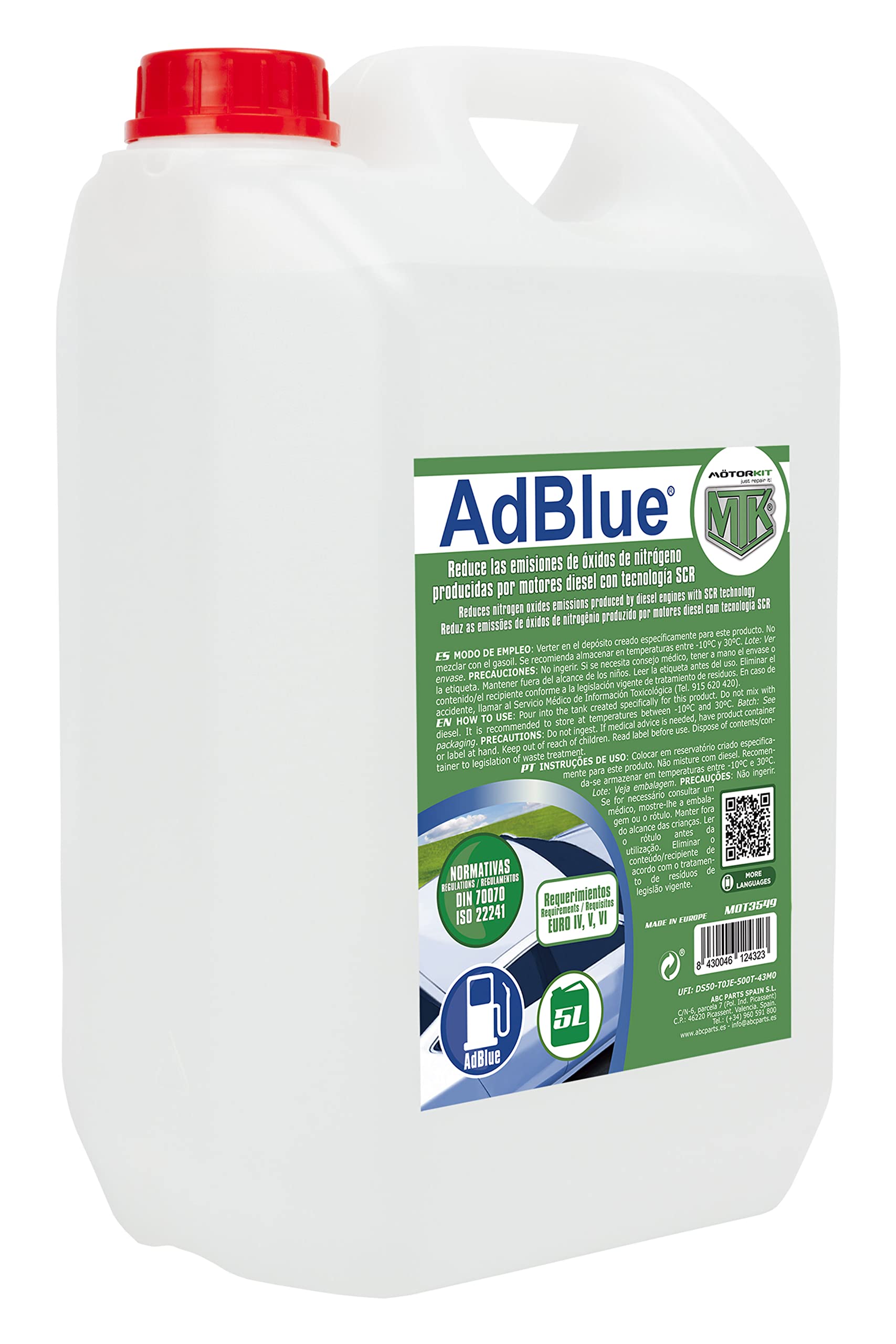 Motorkit Adblue 5l MTK additive Abgasbehandlung auf Harnstoffbasis., Blau Motorkit Adblue 5l MTK additive Abgasbehandlung auf Harnstoffbasis., Blau von MOTORKIT