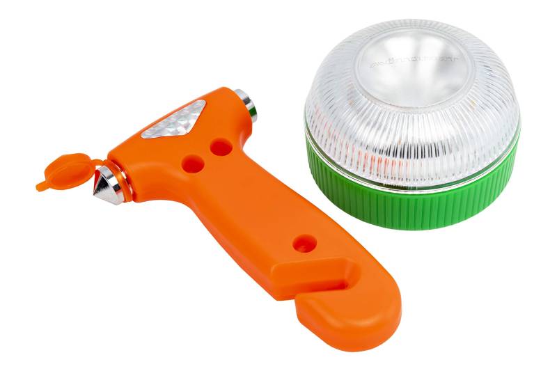 MOTORKIT Magnetische LED-Notleuchte zugelassen (V16) + Nothammer, Glasbrecher, Gürtel abschneiden. Empfohlen von der DGT von MOTORKIT