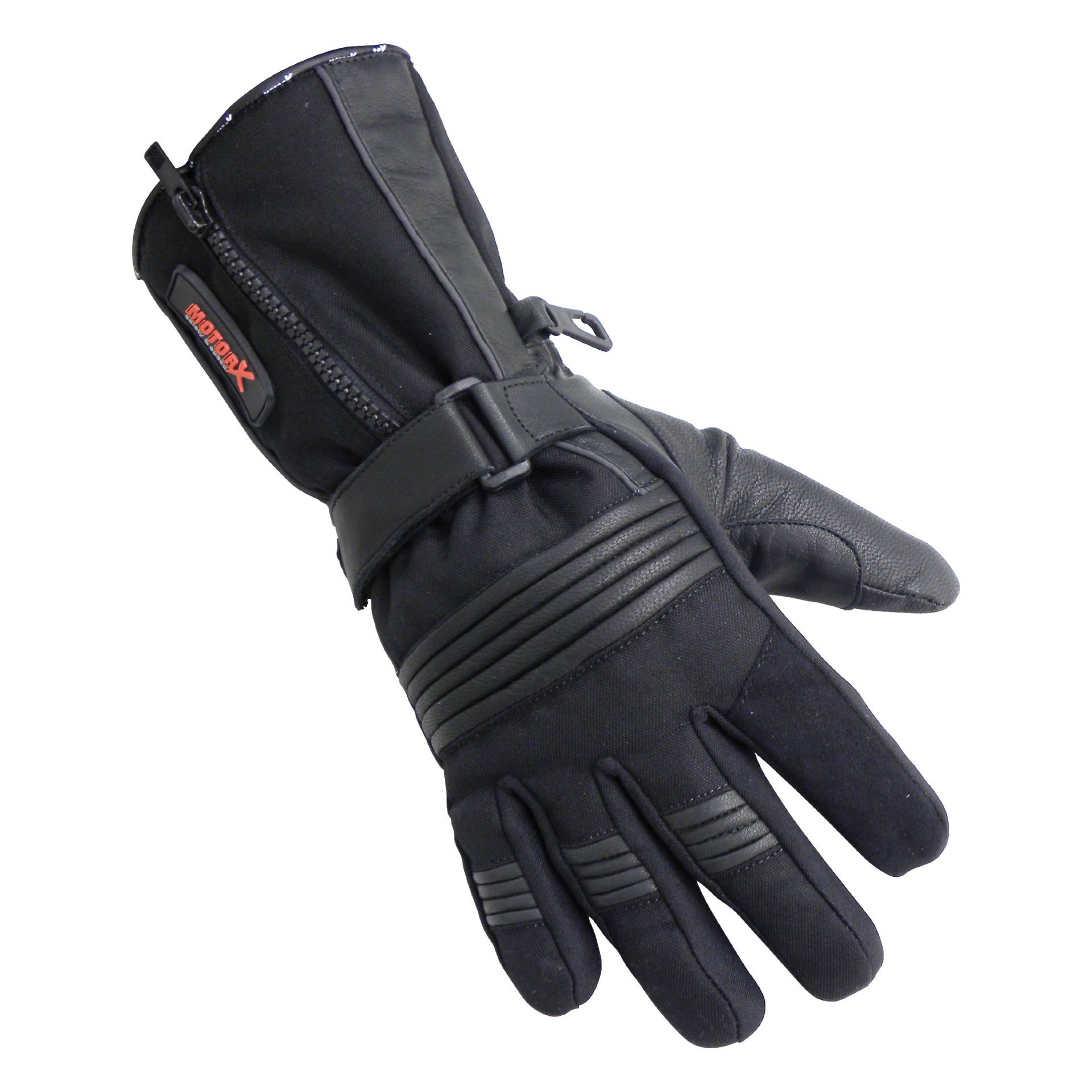 Motorx Motorrad Handschuhe Leder Winter, Schwarz, Größe XL von MOTORX