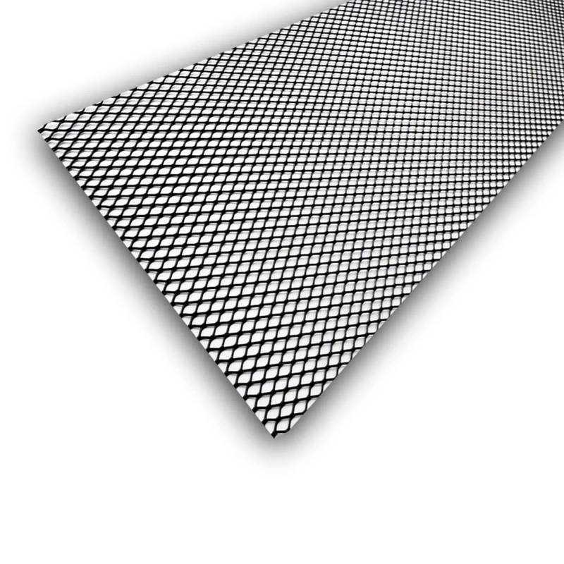 M MOTOS Lochblech Aluminium Gitter Schwarz Maschenweite 40x100 cm Schlingengröße 16x10 mm - Flexibles Material, Leicht zu Schneiden, Farbecht - Stilvolles und Funktionelles Auto Zubehör für Fahrer un von MOTOS