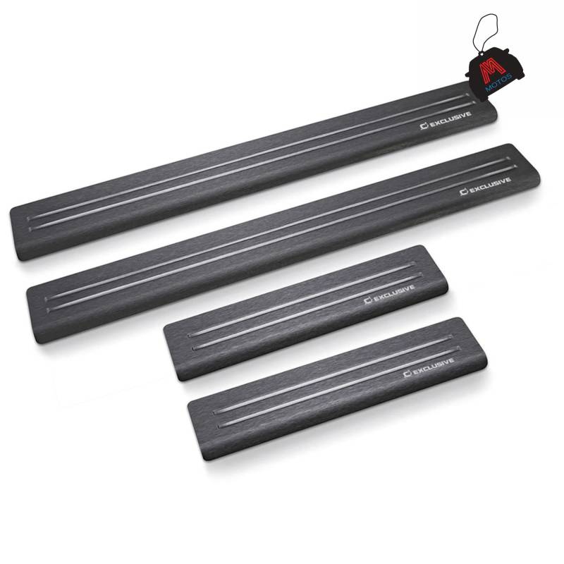 M MOTOS Satin Schwarz&Weiß Edelstahl-Einstiegsleisten für Mercedes E-Klasa W124 1986-1996 4 -türig. Erhöhter Fahrkomfort mit säurefesten Schwellerplatten - Kratzschutz von MOTOS