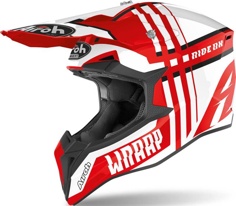 Airoh HELMET WRAAP BROKEN RED GLOSS L von MOTOTOPGUN