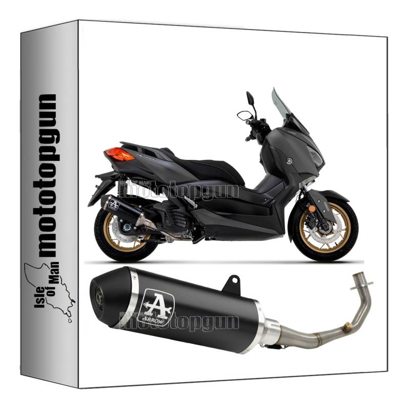 arrow 53544ANN komplettanlage kein kat urban aluminium schwarz endkappe edelstahl schwarz kompatibel mit yamaha xmax x-max 125 2021 2022 mototopgun von MOTOTOPGUN