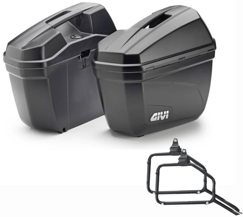 MOTOTOPGUN givi e22n seitenkoffer + Trager kompatibel mit Honda XL 650 v transalp 2000 2001 2002 2003 2004 2005 2006 2007 von MOTOTOPGUN