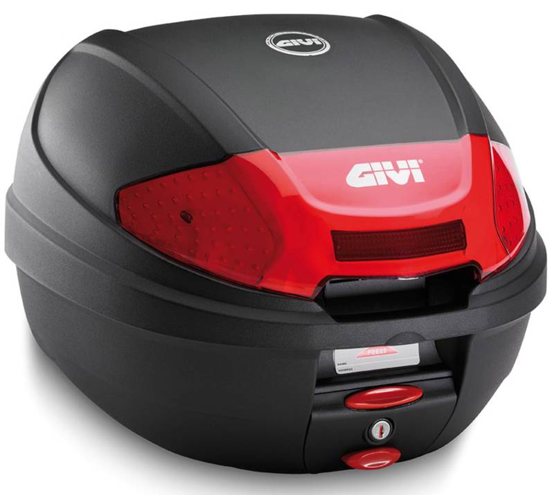 MOTOTOPGUN givi e300n2 topcase + Trager kompatibel mit Piaggio Medley 125-150 i-get/s 2020 2021 2022 von MOTOTOPGUN