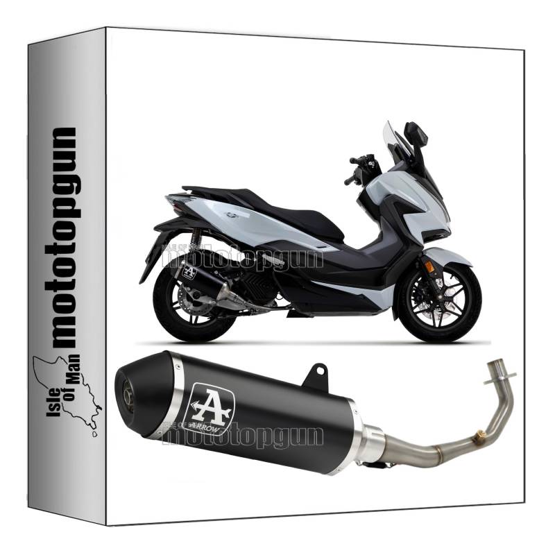 arrow 53541ANN komplettanlage kein kat urban aluminium schwarz endkappe aluminium schwarz kompatibel mit honda forza 125 2021 2022 2023 mototopgun von MOTOTOPGUN
