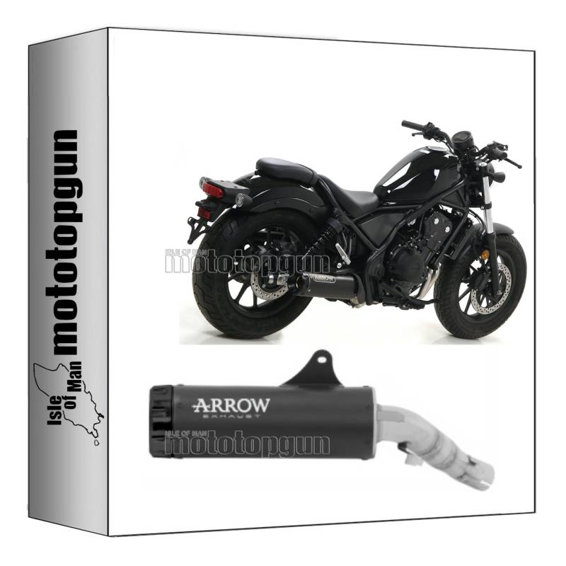 arrow 74504RBN auspuff zugelassen rebel aluminium schwarz endkappe aluminium schwarz kompatibel mit honda cmx 500 rebel 2023 2024 mototopgun von MOTOTOPGUN