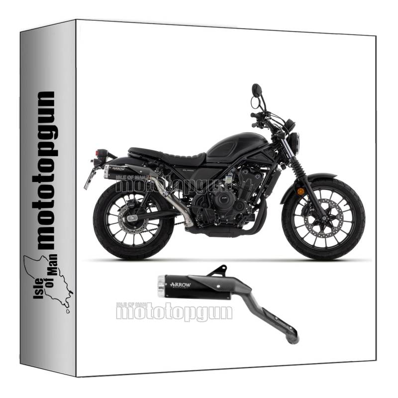 arrow 74513RBA auspuff zugelassen rebel aluminium schwarz endkappe aluminium kompatibel mit honda cl 500 2023 mototopgun von MOTOTOPGUN
