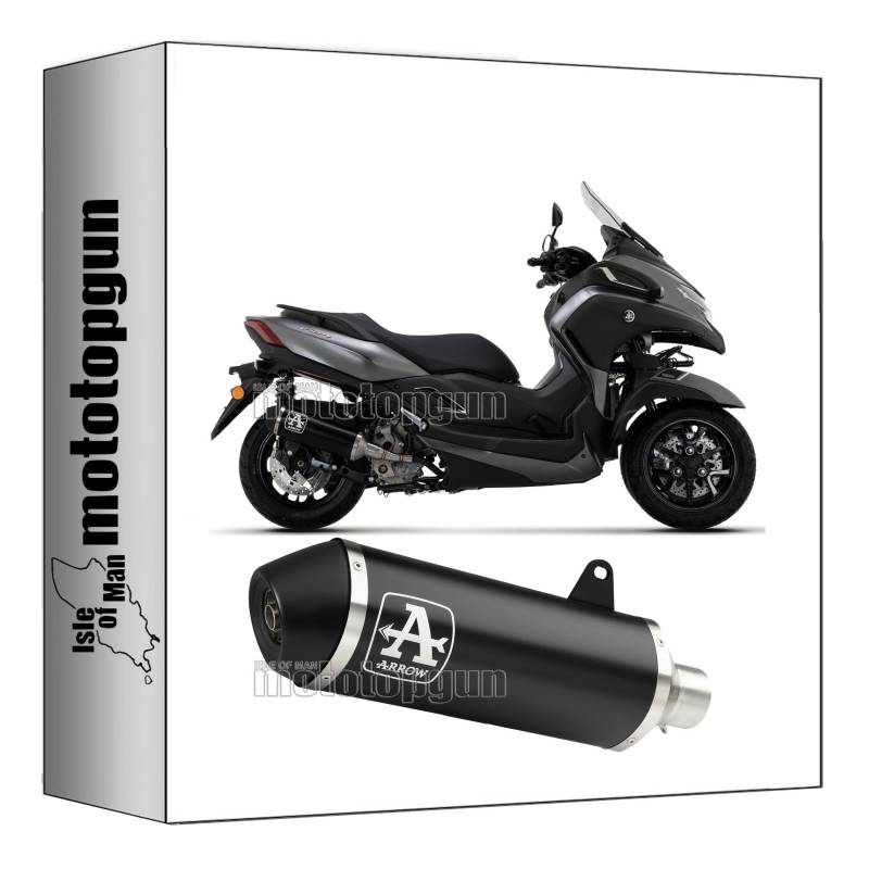 auspuff kein kat arrow urban aus aluminium schwarz mit endkappe aus edelstahl schwarz kompatibel mit yamaha tricity 300 2021 2022 2023 mototopgun 53542ann von MOTOTOPGUN