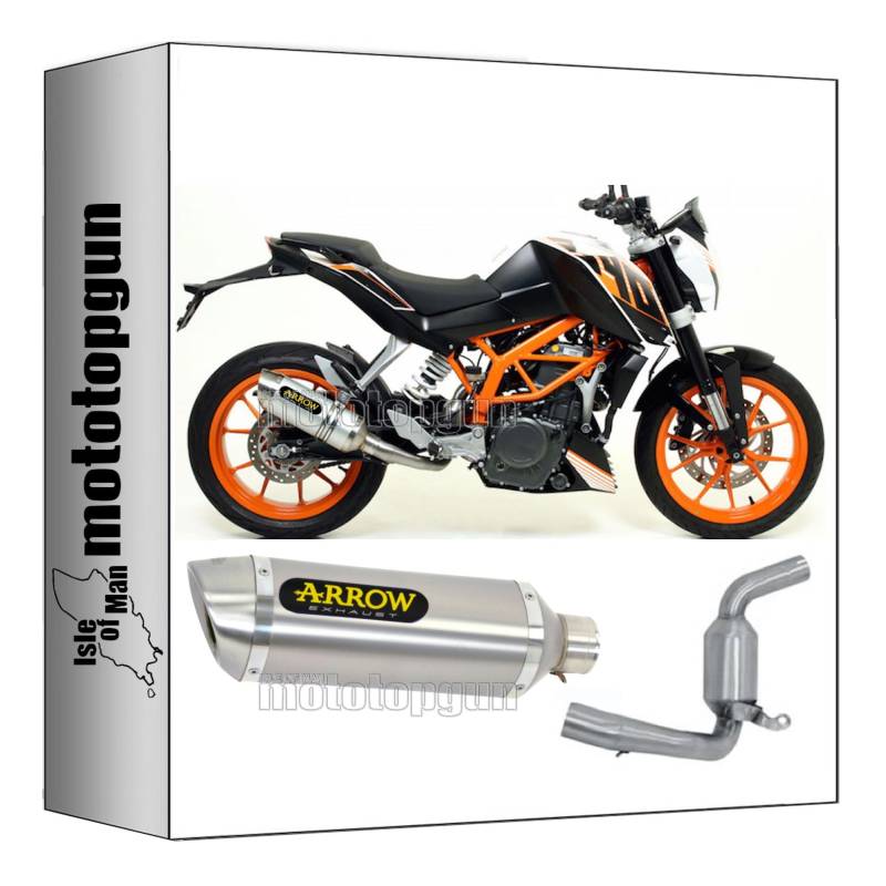 auspuff zugelassen kat arrow thunder aus aluminium mit endkappe aus edelstahl kompatibel mit ktm duke 390 2013 2014 2015 2016 mototopgun 71813ao + 71600kz von MOTOTOPGUN