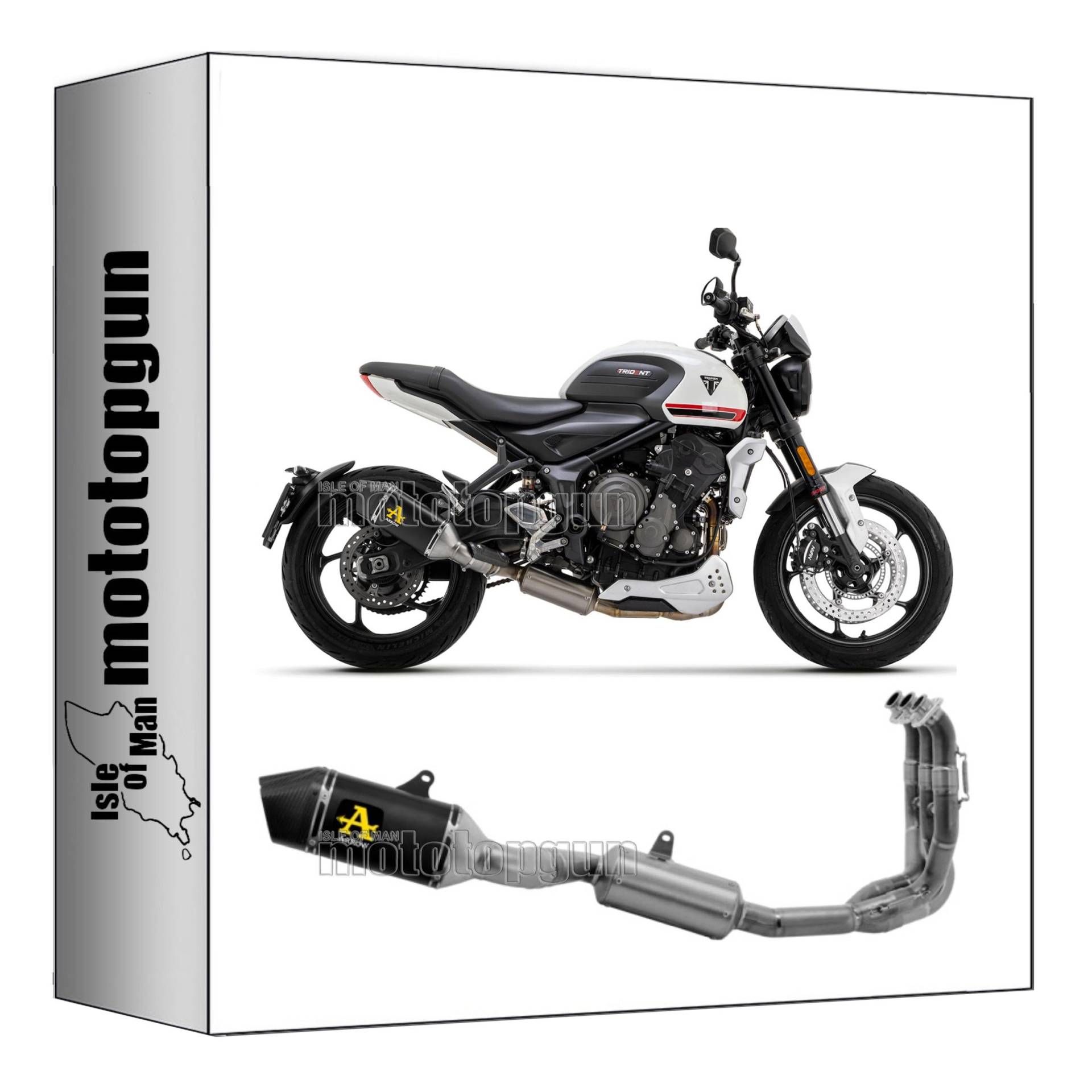 komplettanlage zugelassen kat arrow veloce aus aluminium schwarz mit endkappe aus carby kompatibel mit triumph trident 660 2021 2022 2023 mototopgun 71501van von MOTOTOPGUN