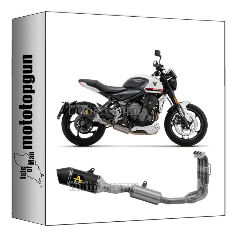 komplettanlage zugelassen kat arrow veloce aus aluminium schwarz mit endkappe aus carby kompatibel mit triumph trident 660 2021 2022 2023 mototopgun 71501van von MOTOTOPGUN