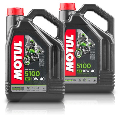 Motul 2x 4 L 5100 4T 10W40 Motoröl [Hersteller-Nr. 104068] von MOTUL