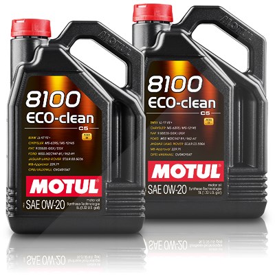 Motul 2x 5 L 8100 Eco-clean 0W20 Motoröl [Hersteller-Nr. 110554] von MOTUL