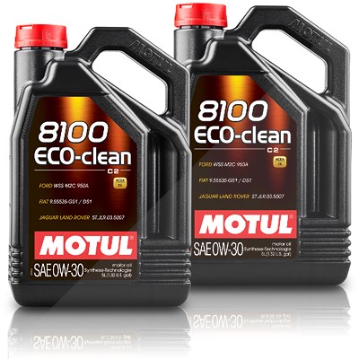 Motul 2x 5 L 8100 Eco-clean 0W30 Motoröl [Hersteller-Nr. 109672] von MOTUL