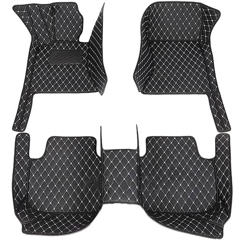 Auto Fußmatten Leder für Nissan Juke 2010-2019 (RHD), Bodenmatte Automatten rutschfeste Teppiche Full Cover Pads Allwetter wasserdichte Autozubehör,B/Black-Beige von MOUDJA