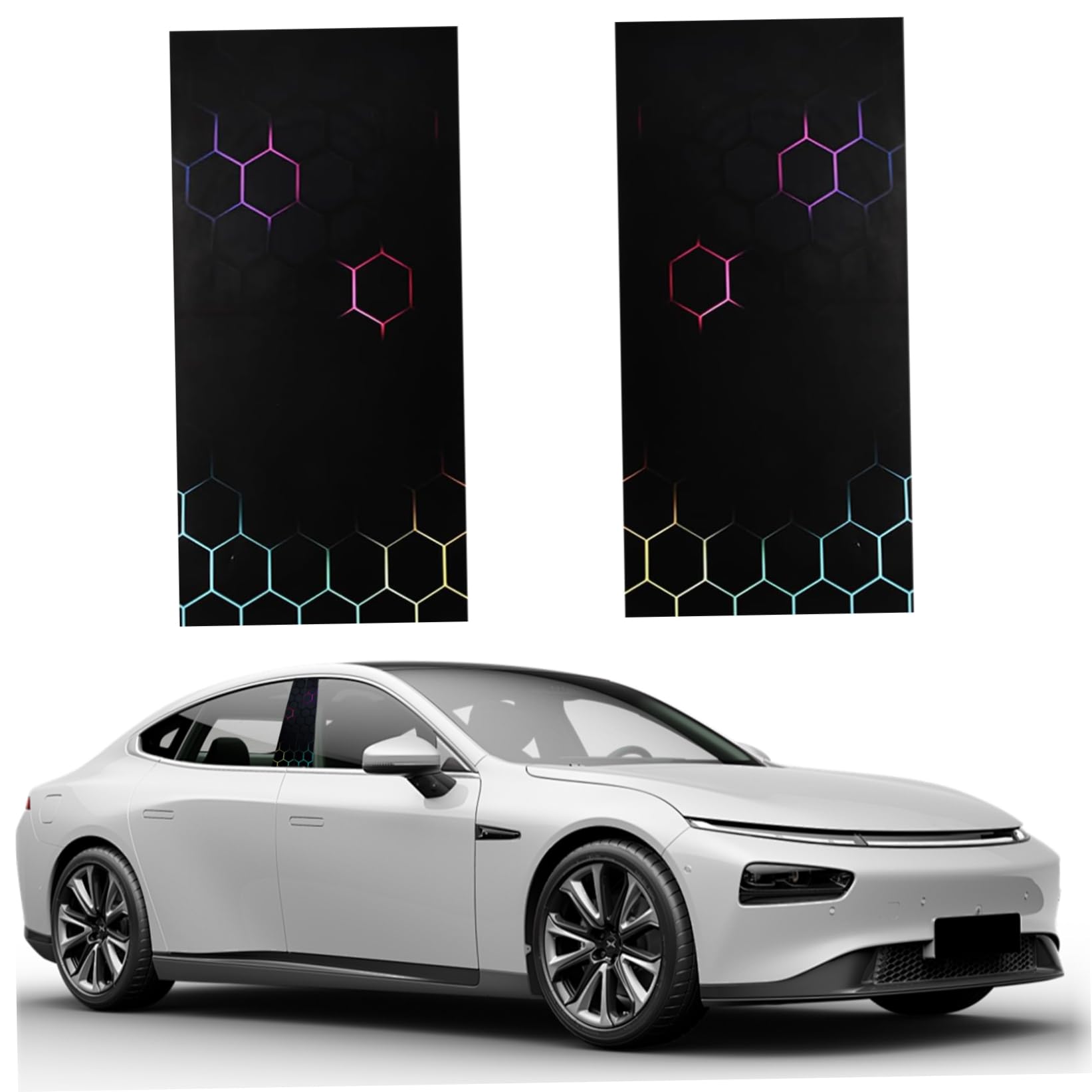Aufkleber für die Mittelsäule des Autos, 2 Stück, Wabenmuster, 25, 4 x 50, 8 cm, PET-Aufkleber für Autosäulen, personalisierbar, dekorativer Autoaufkleber, Autotüraufkleber, Autosäulenaufkleber Aufkleber für die Mittelsäule des Autos, 2 Stück, Wabenmuster, 25, 4 x 50, 8 cm, PET-Aufkleber für Autosäulen, personalisierbar, dekorativer Autoaufkleber, Autotüraufkleber, Autosäulenaufkleber von MOUNTTU
